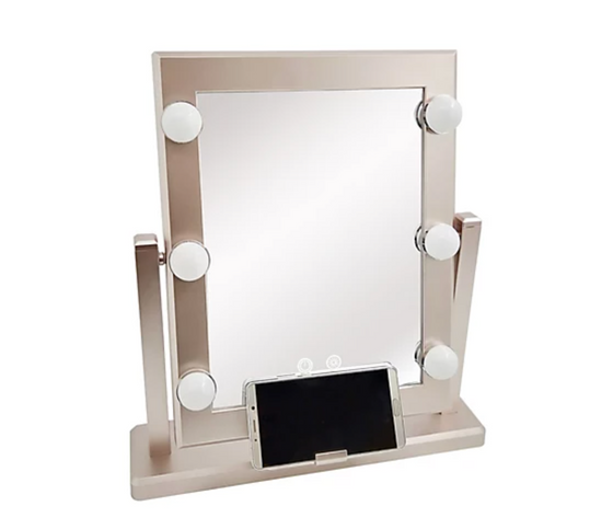 Hollywood Lighted Vanity Mirror With Phone Mount
